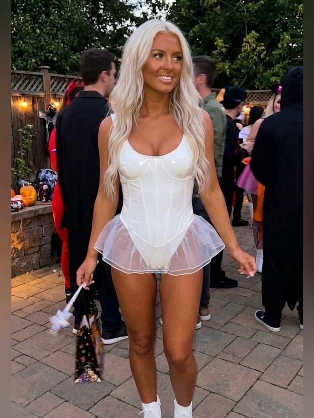 ForPlay• Corset Bodysuit Sexy Costume Cosplay Thong White
